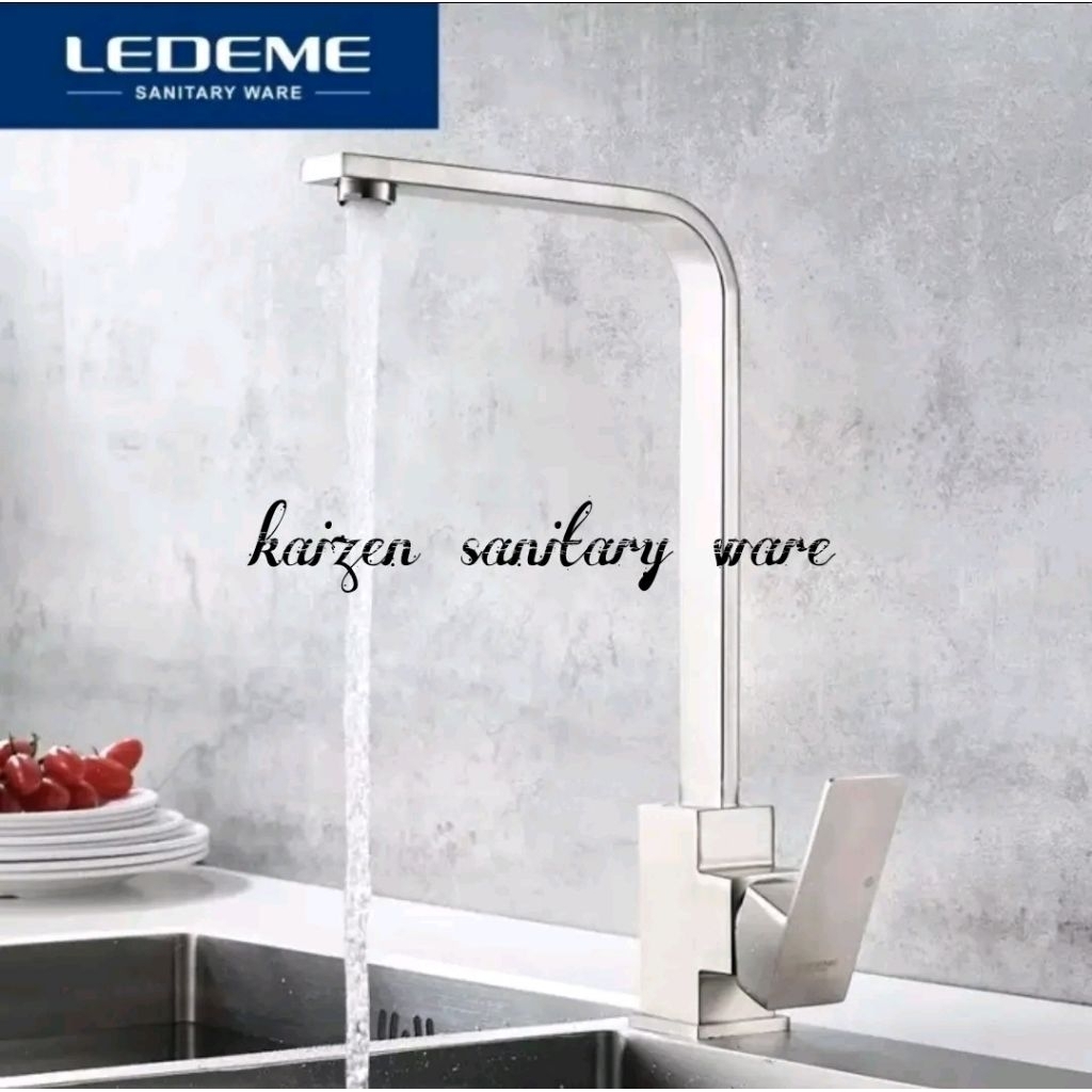 Black Square Hot and Cold Kitchen Sink Faucet/Minimalist Sink Faucet