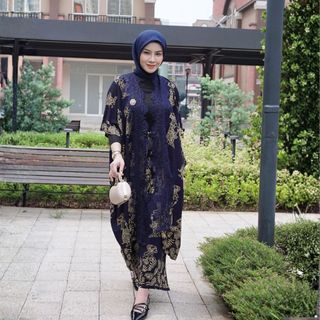 KINNAS BATIK ANDIN Set Outer Lace Batik dan Rok Lilit Batik Modern Kondangan