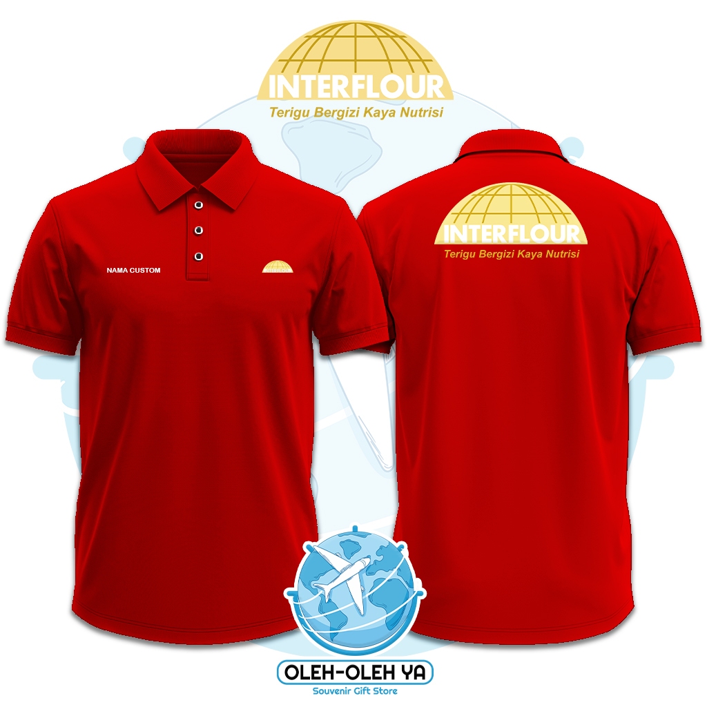 ของที่ระลึก Yes Wangki เสื้อโปโลคอปก Wangki Work Shirt - Interflour Indonesia - DTF เย็บปักถักร้อย S