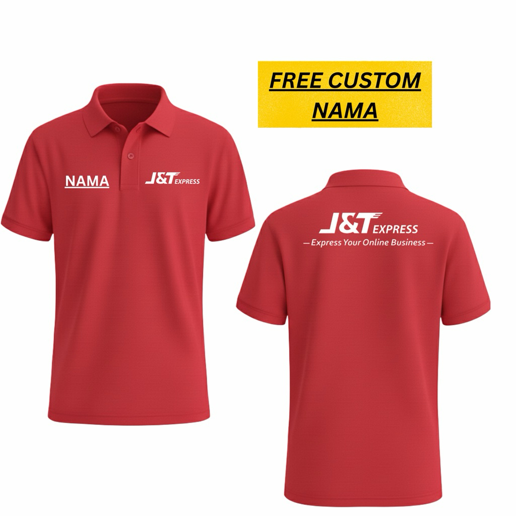 เสื้อโปโล เสื้อยืด เสื้อคอปก Distro Bonus ชื่อ JNT Express courier ส่งสินค้า expedition แพคเกจหน้าจอ