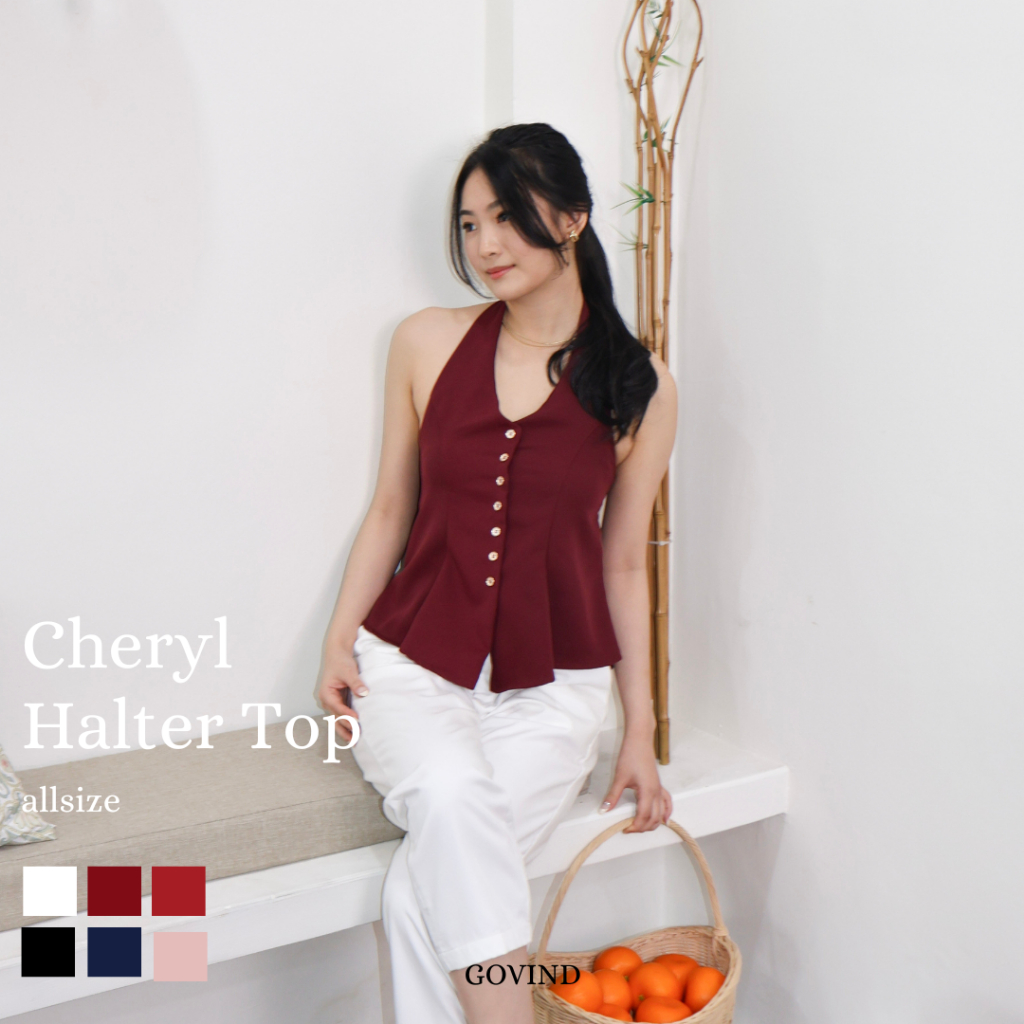Govid.idn - เสื้อคล้องคอ Cheryl / เสื้อกล้าม / เสื้อท็อปผู้หญิง