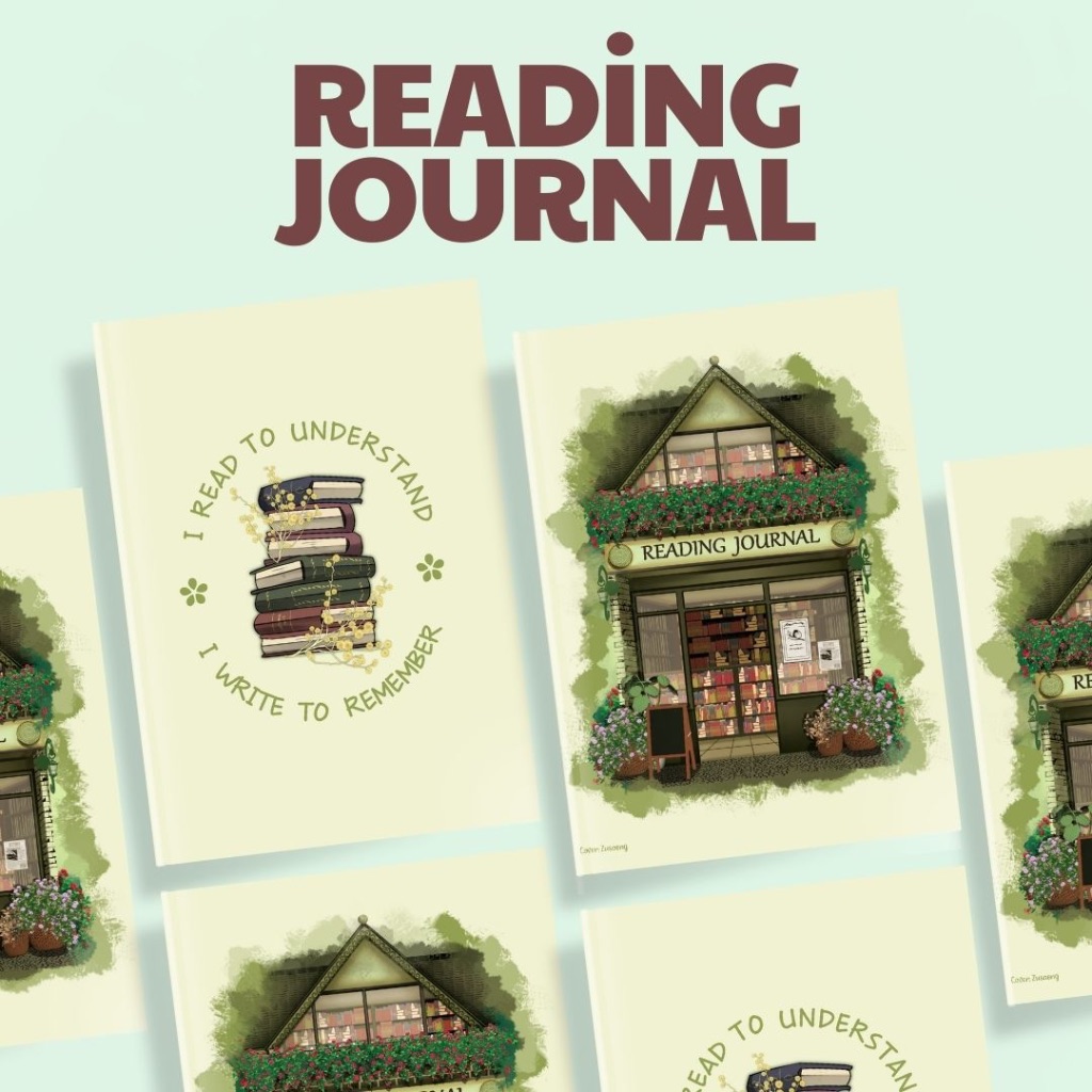 การอ่านวารสาร A5 | Aesthetic Reading Journal | Book Tracker & Reading Log English