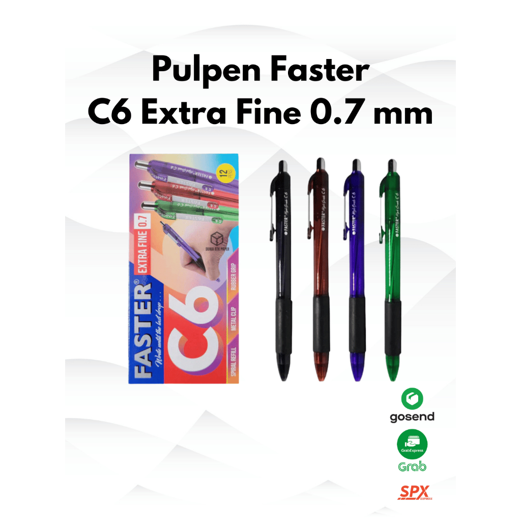 ปากกา Faster C6 Extra Fine 0m7 มม | สีพื้นและใช้งานสบาย
