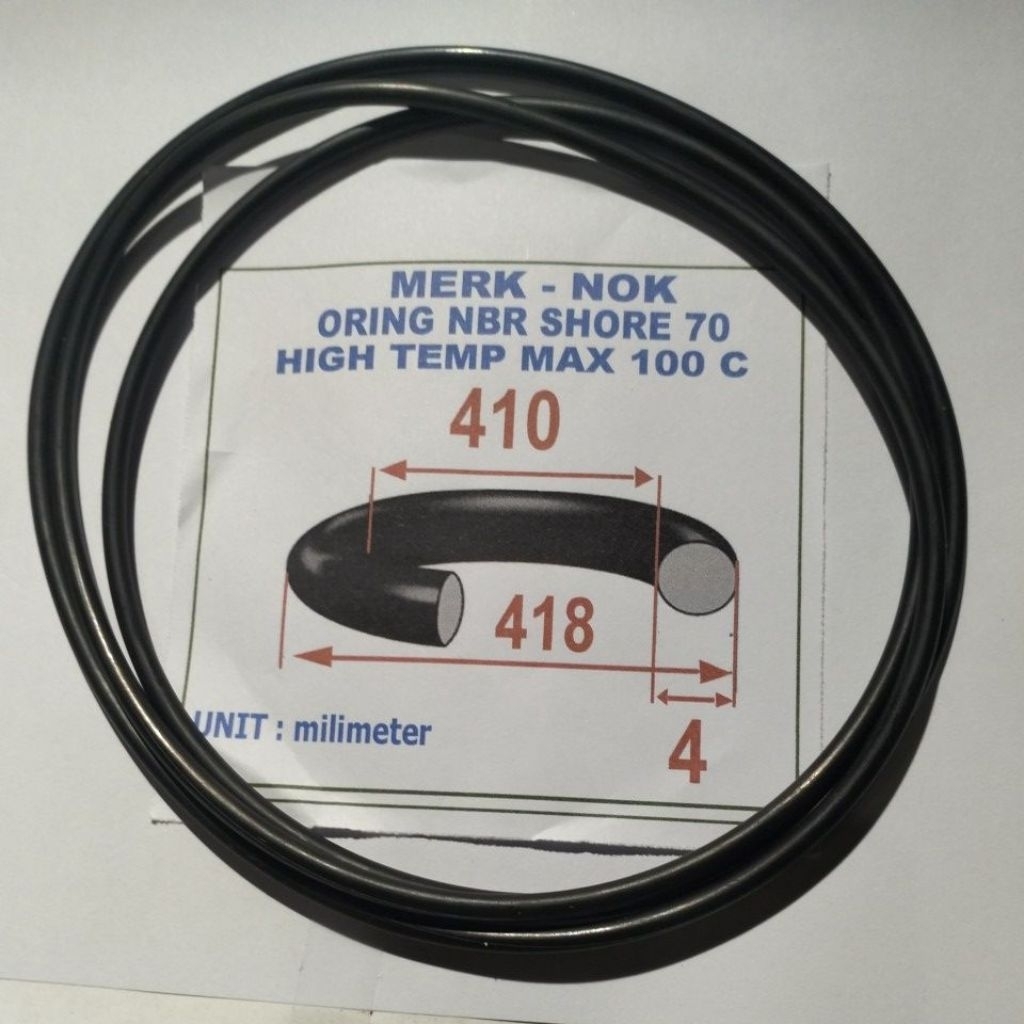 Oring 4 x 410 x 418 mm NBR hore 70 เทมสูงสุด 100 ทนน้ํามัน NOK