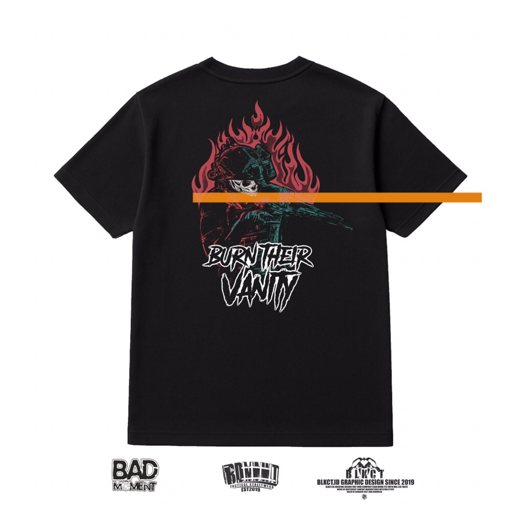 Tactical Burn Their Vanity BDM116 T-Shirt // Badmoment Cloth T-Shirt // Black id