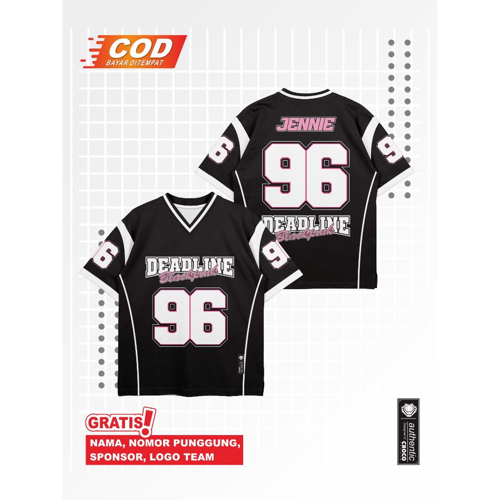 BLACKPINK JERSEY BLACKPINK DEADLINE เสื้อยืดเกาหลี KPOP เสื้อ Fullprinting ด้านหน้ากลับชื่อฟรีเปลี่ย