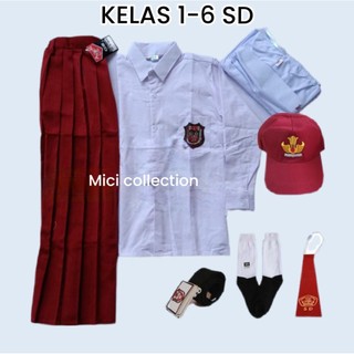 SETELAN SERAGAM SEKOLAH SD MERAH PUTIH PEREMPUAN LAKI LAKI PROMO GRATIS ONGKIR