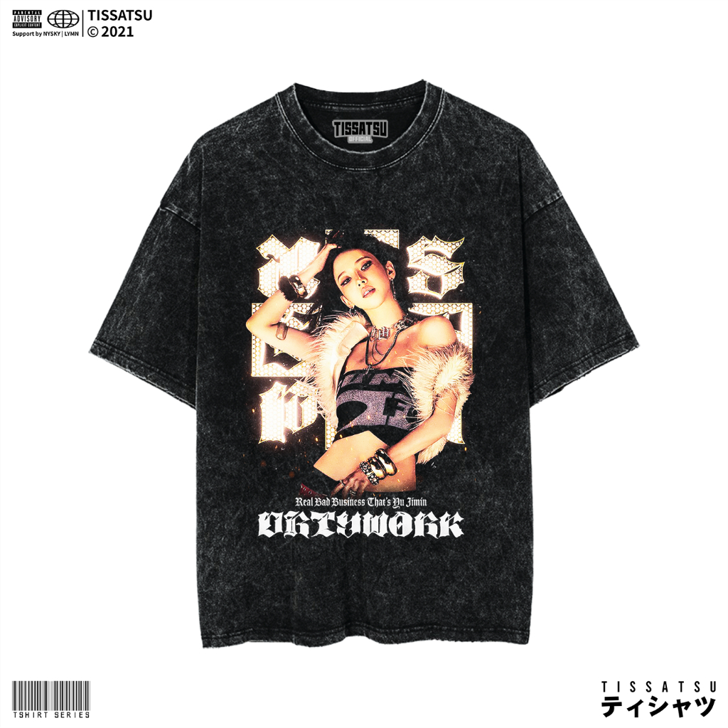 TISSATSU AESPA DW KARINA Oversize Washed T-Shirt / เสื้อยืด Kpop Wash Slimfit / AESPA-28