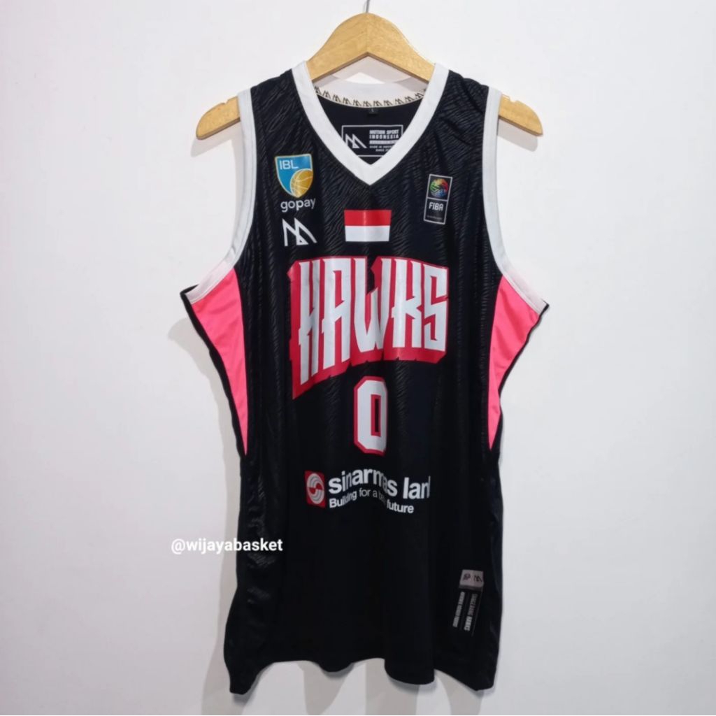 IBL TANGERANG HAWKS เสื้อแข่งบาสเก็ตบอลต้นฉบับ RANDOM NUMBER - สีดํา