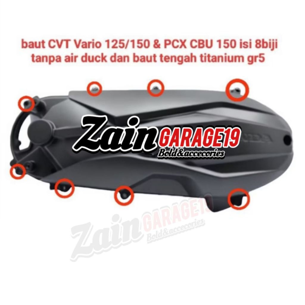 น็อตไทเทเนียมสําหรับถัง cvt Vario 125/150 pcx CBU (8 ชิ้น) เดิม GR5 vietnam