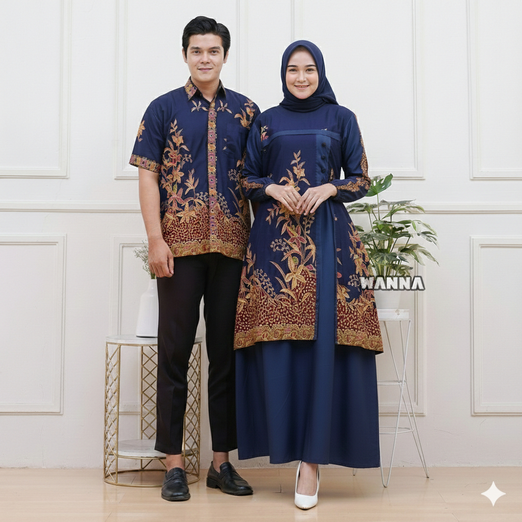 KEMEJA EID OUTFIT COUPLE GAMIS เสื้อ BATIK TOYO COMBINATION GAMIS