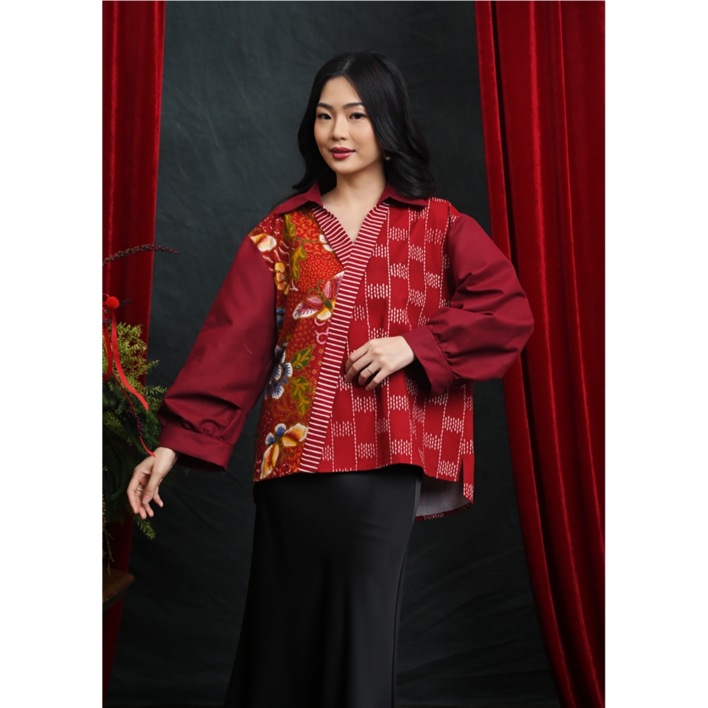 NONA RARA - Viola Encim CNY T5264 ชุดทํางานเสื้อเบลาส์บาติกสตรีทันสมัย