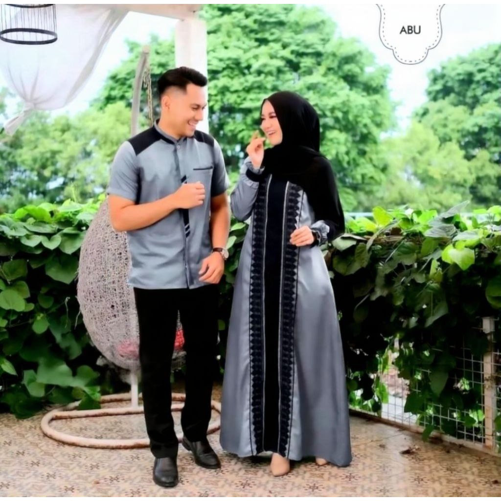 JU2620 คู่มุสลิม Gamis Jumbo XXL Qadira 9WRN | เสื้อผ้าคู่รักมุสลิมไซส์ใหญ่ | แฟชั่นคู่รักมุสลิม / ค