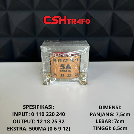 CSH Best Quality Box Transformer (หม้อแปลงขนาดเล็ก) ทองแดงบริสุทธิ์ 100% 5A CT 32V, 45V, 55V & non C