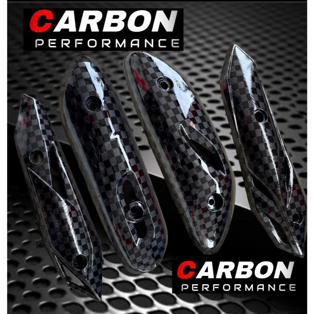 CARBON AUTOMATIC EXHAUST CAP CHESS SHIELD BEAT SCOOPY ใหม่ล่าสุดคาร์บอนประสิทธิภาพหลากหลาย