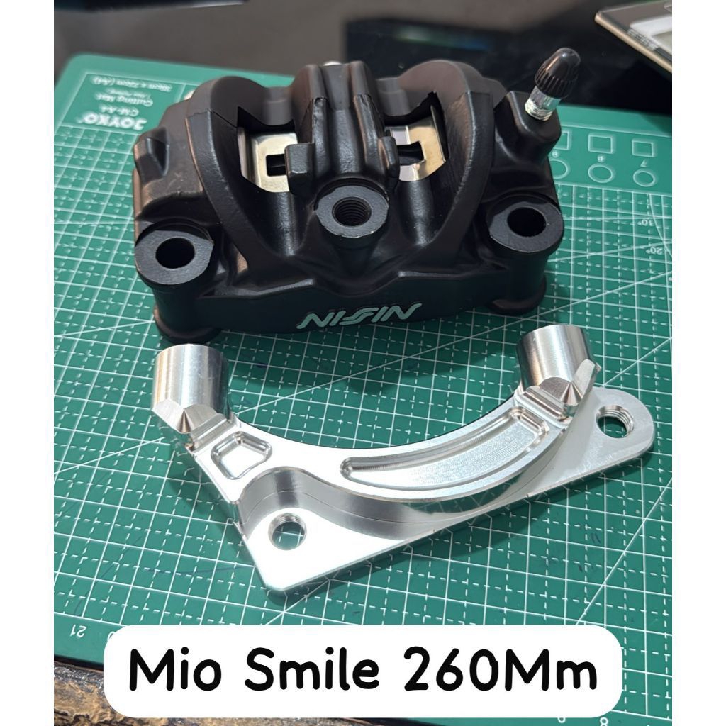 African Caliper 4Piston Monoblock Set CNC Bracket Mio, Smile, J, Fino 260MM