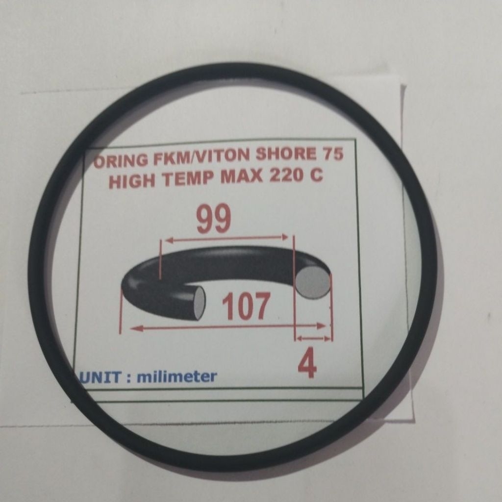Oring 4 x 99 x 107 mm FKM/viton shore 75 เทมสูงสุด 220 กันน้ํามัน NOK