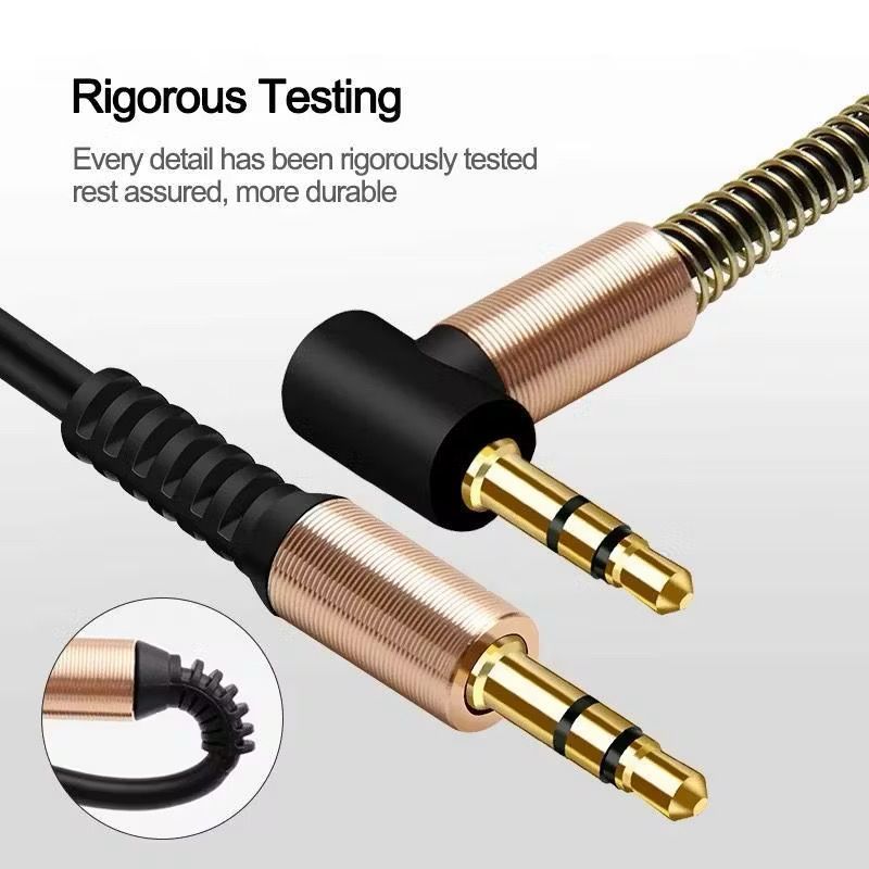 Audio Aux Cable 1-1 AA-01 Jack Aux To Jack Aux Cable L 3.5mm 100cm Spring Aux Cable AA-02 Sound และ 
