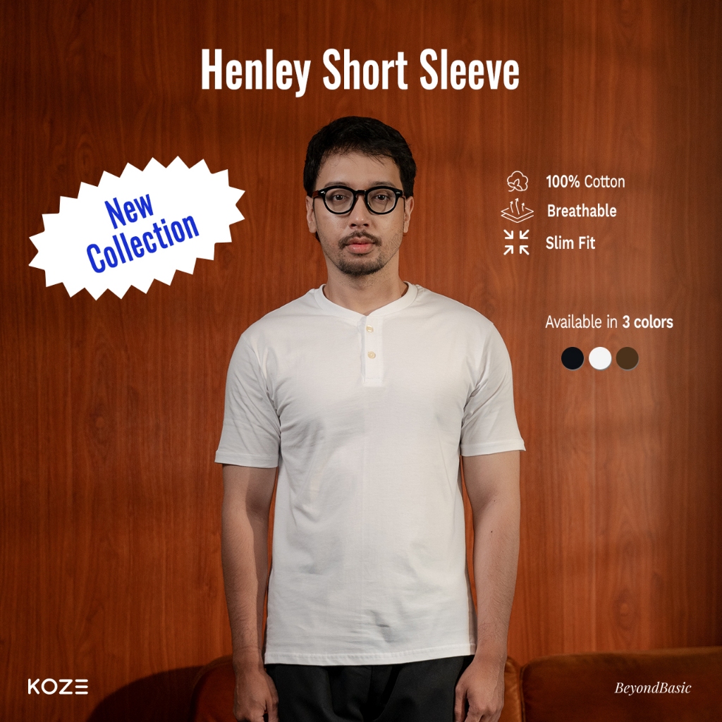 KOZE -Henley Short Sleeve White - Henley Short Sleeve White