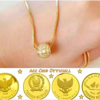 TERBUAT DARI BAHAN KOIN LOGAM ASLI 1991 KALUNG ITALI FREE LIONTIN BULAT EMAS