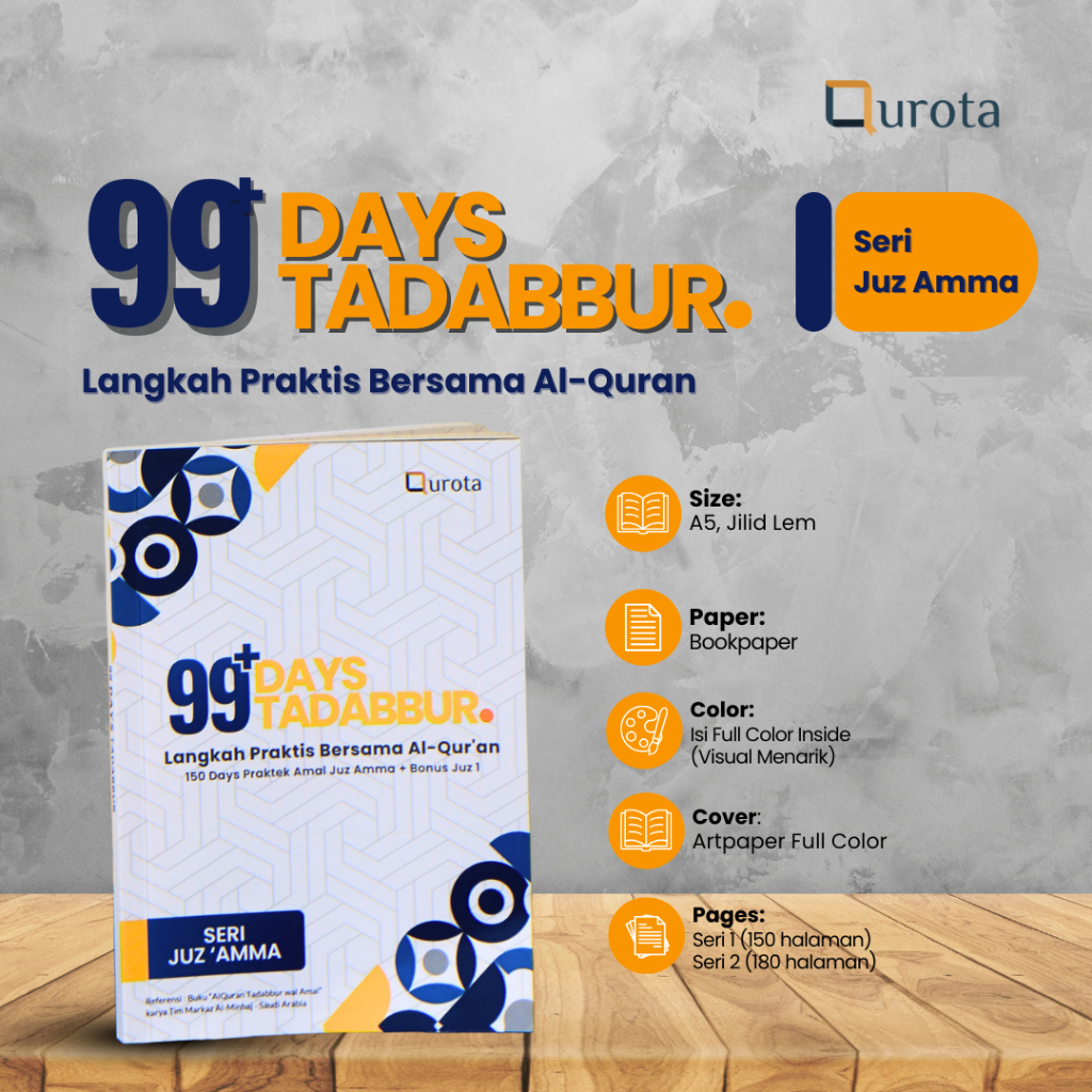 Persada Qurota ดั้งเดิม | 99 Days Tadabbur Juz 30 ปกอ่อน Series 1 | คู่มือการปฏิบัติประจําวัน| หนังส