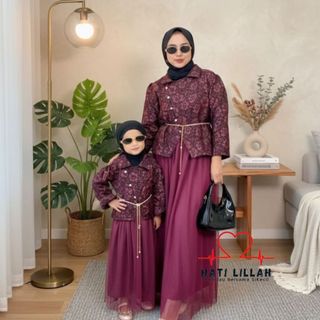 Hati Lillah  (FREE BELT) Setrok Kebaya Janggan Crop Fukuro Couple Ibu dan Anak Usia 1-13 Tahun Kondangan Bridesmaids