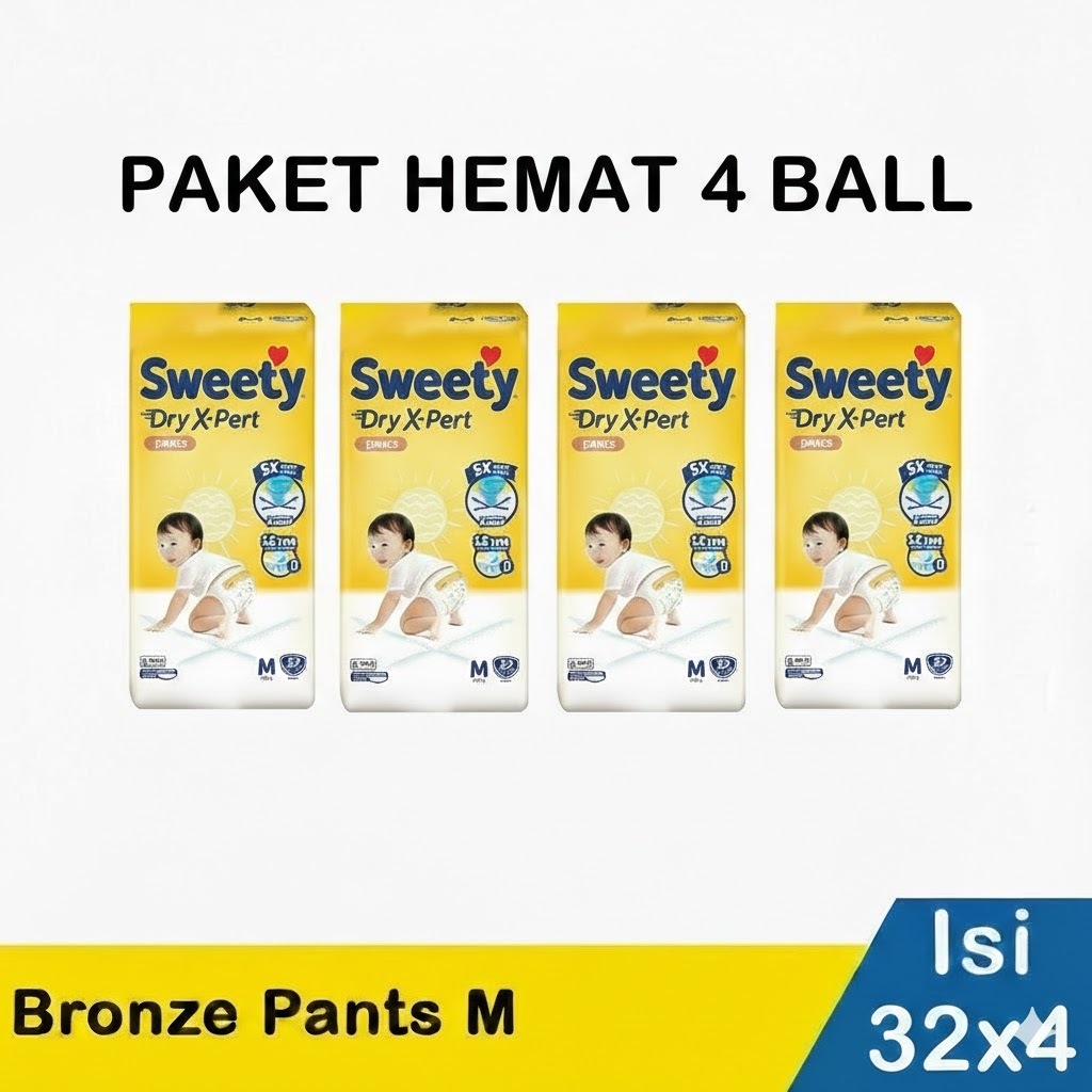 Sweety Bronze Pants M32 [4 BALL] - ผู้เชี่ยวชาญแบบแห้งพร้อมเทคโนโลยี X-Zone สําหรับการดูดซับที่รวดเร