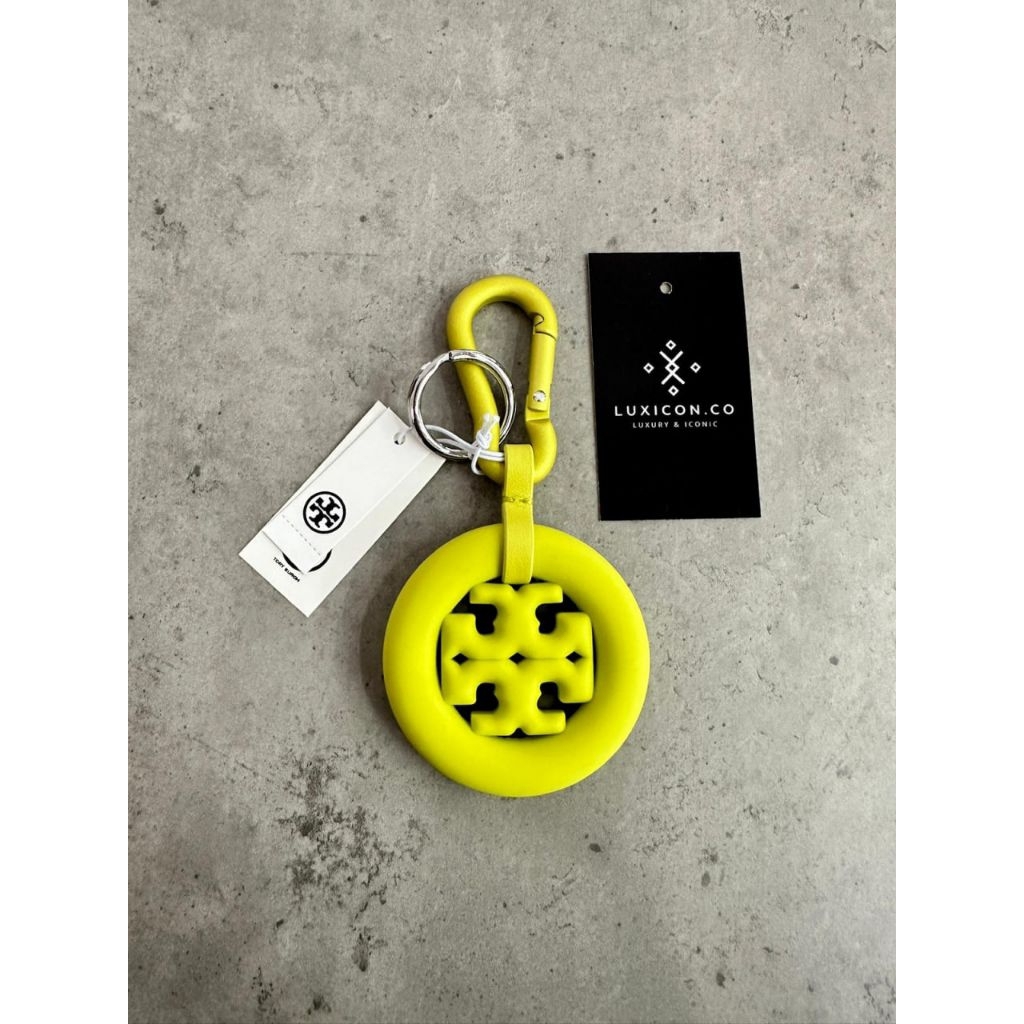 TORY BURCH แหวนโลโก้อ้วน Charm Yellow Zesty Lime