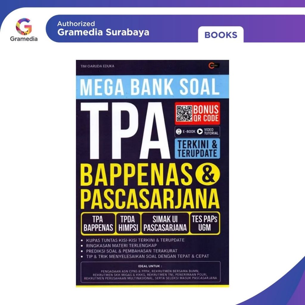 Gramedia Surabaya - Mega Bank of TPA BAPPENAS & คําถามระดับสูงกว่าปริญญาตรี