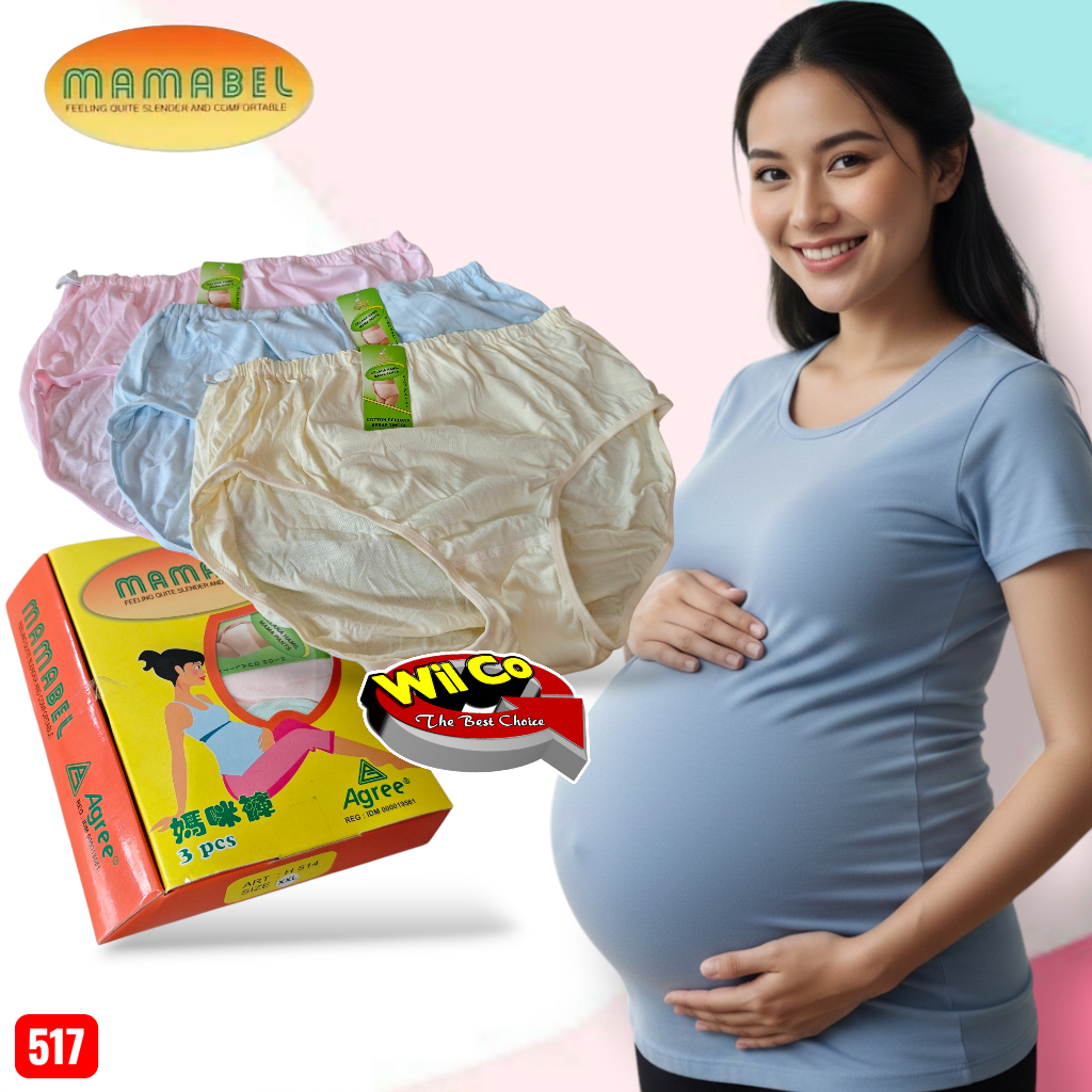 KATUN K517 (3-6 ชิ้น) กางเกงชั้นในคนท้อง Agree ซีดีสตรีมีครรภ์ผ้าฝ้ายสีต่างๆ ไซส์ XL XXL