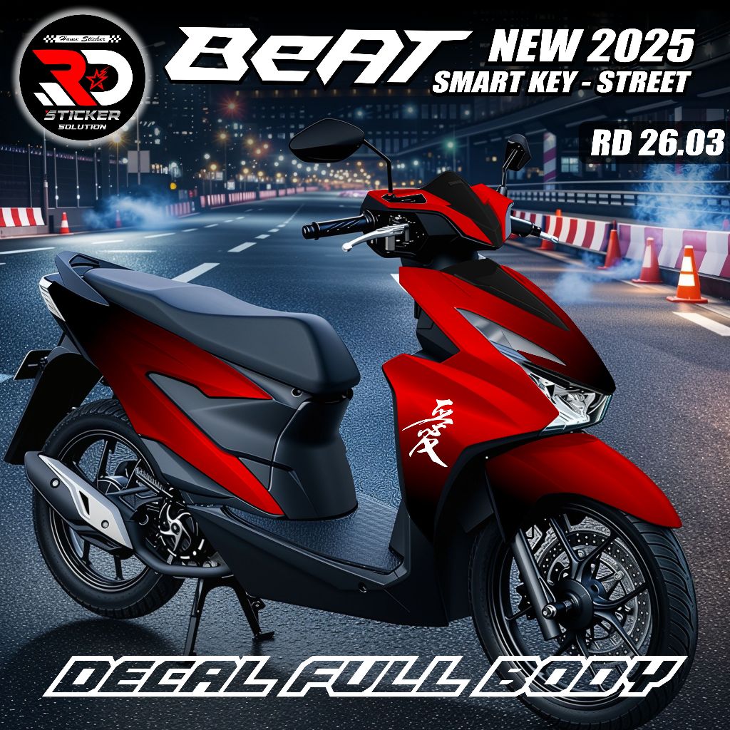 (RD STICKER) สติ๊กเกอร์รูปลอกใหม่ล่าสุด ใหม่ 2024 2025 Beat Deluxe Beat Street Gen 2 KANJI