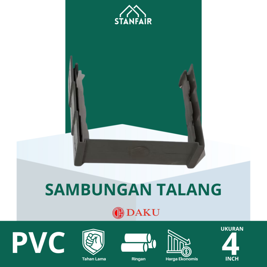 Sinar Daku 4" Square Gutter Connection / 4" Gutter Socket / 4 นิ้ว PVC Square Gutter Socket Sinar Da