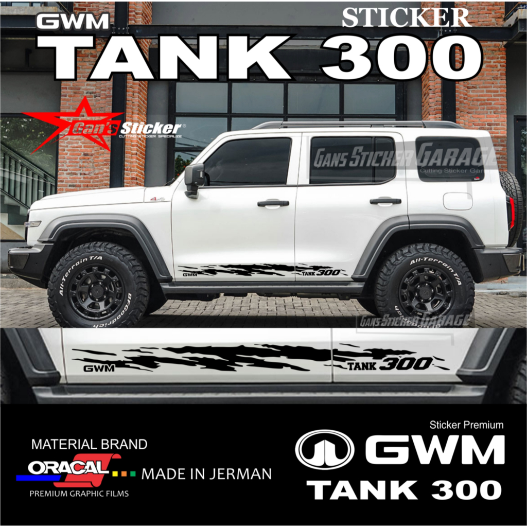 Gwm Tank 300 Cutting Sticker Car Door Premium Oracal Sticker Minimalist