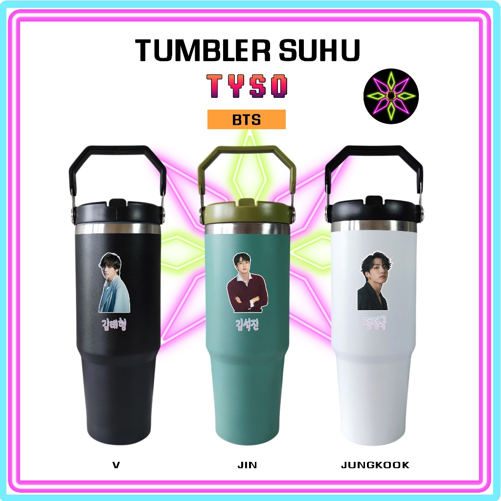 แก้วน้ําพิมพ์ลาย Hikari Tyso 900 mL BTS Edition Kpop - แก้วน้ําทนความร้อนและเย็น