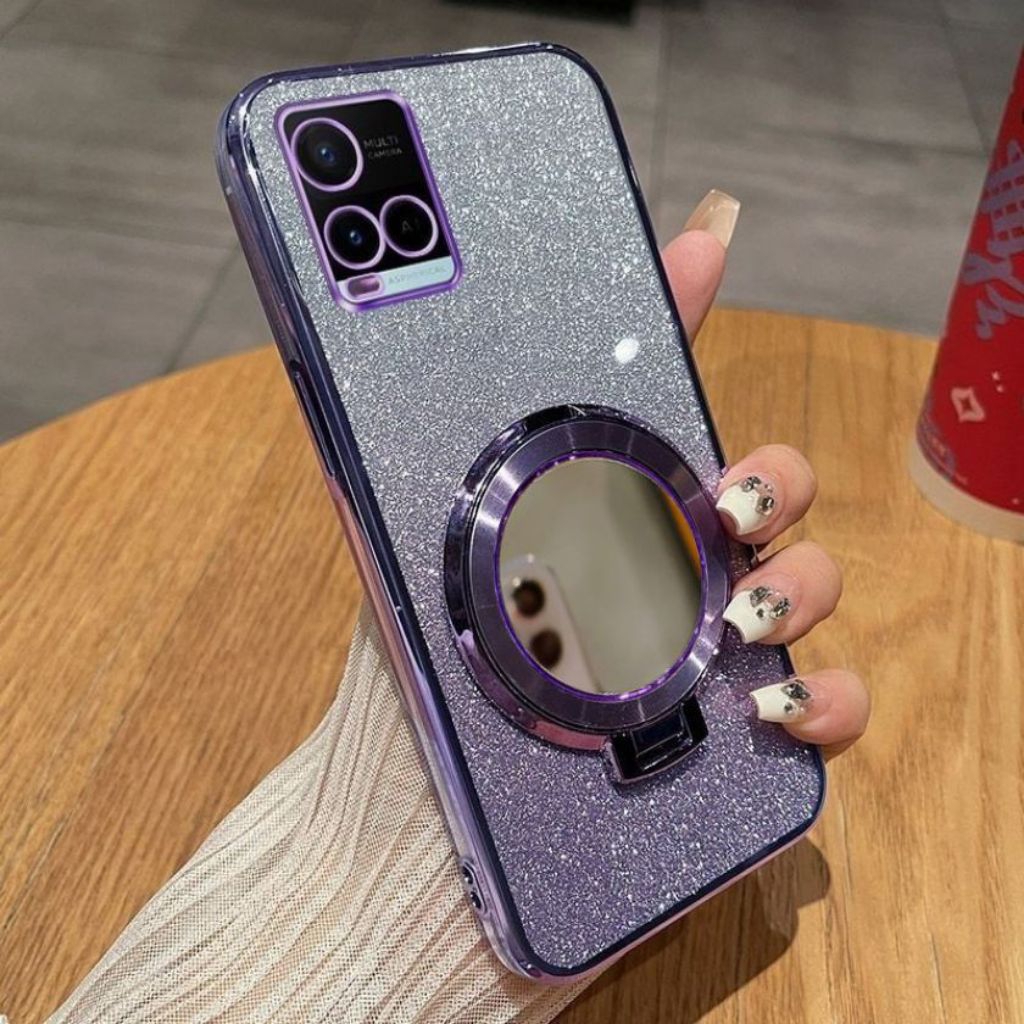 เคส VIVO Y21 Y21S Y21T Y21A Y33S Y33 Y33T Y33A Soft Case Ring Standing Glitter Mirror Magnetic
