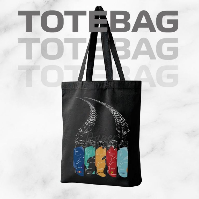 Totebag F1 Merch Driver Formula 1 Aesthetic Illustration Canvas Premium