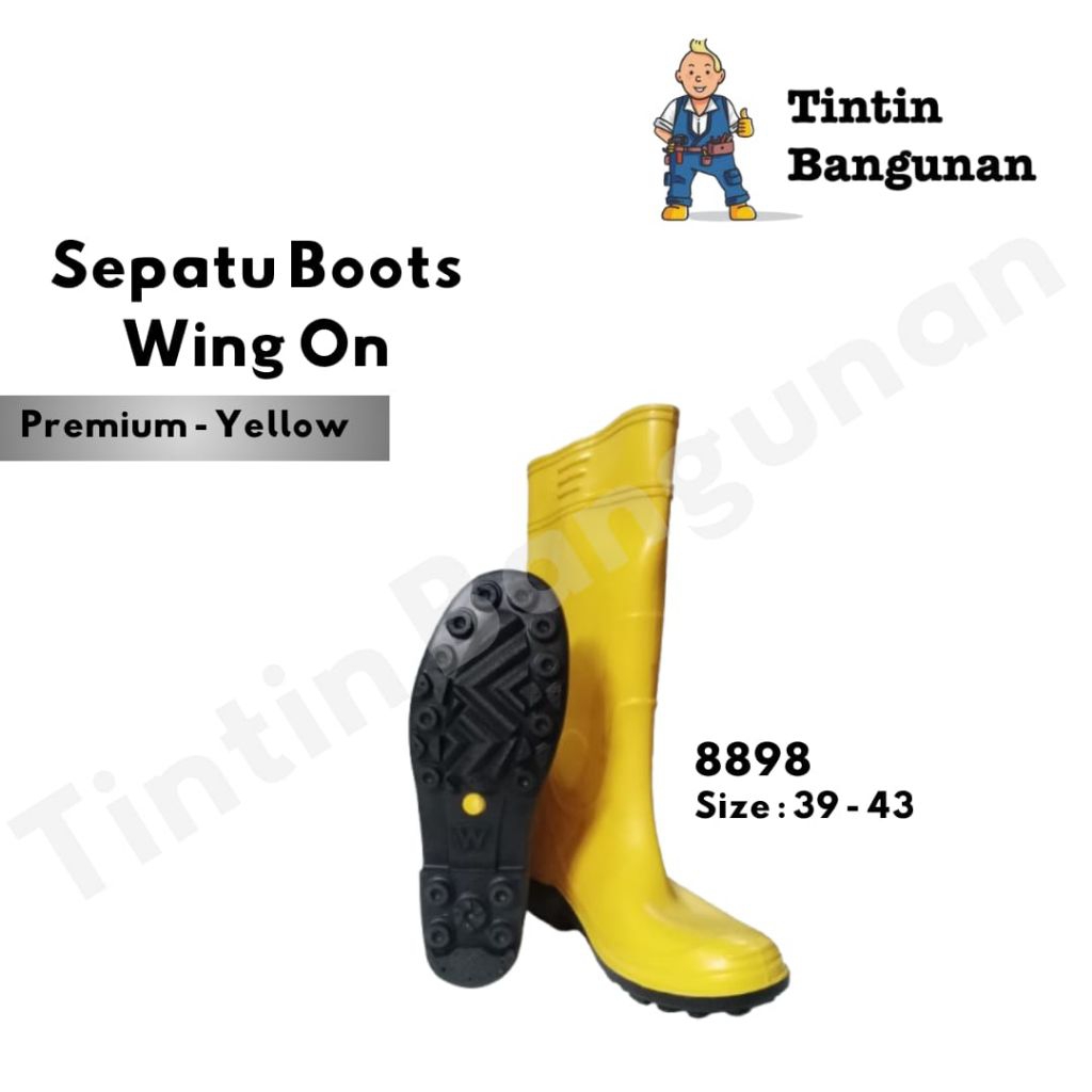 Wing On 8898 รองเท้าบูทยางนิรภัยสูงรองเท้าบูทยาว