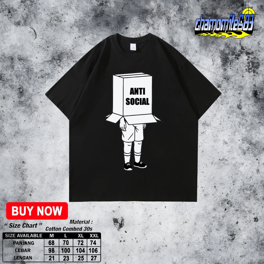 เสื้อยืดผู้ใหญ่พร้อม ANTI- SOCIAL Motif - DISTRO T-SHIRTS - 24S COMBED COTTON T-SHIRTS
