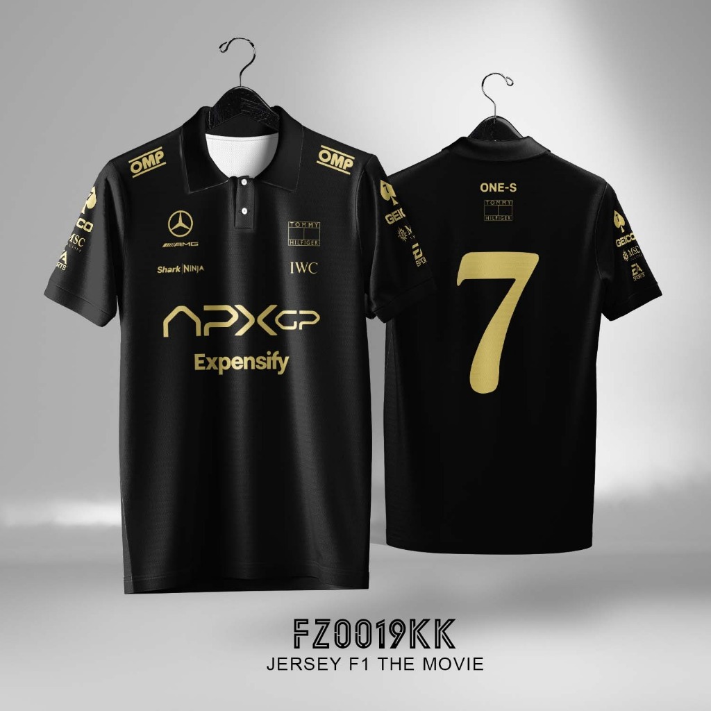 F1 APX GP เสื้อคอปกโปโลปุ่มภาพยนตร์