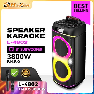 Hoxen Speaker Party Polytron L-4802 Bluetooth 16 Inch Dual Power Karaoke set Wireless Mic Support