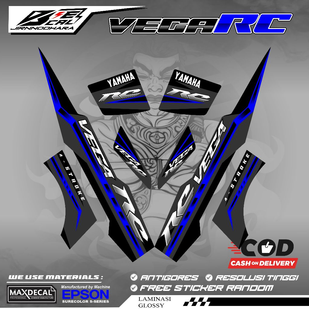 STRIPING STICKER VARIATION YAMAHA VEGA R NEW VEGA RC K7