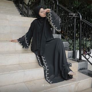 Mutma- SIYAM ABAYA- Gamis- Dress- Abaya Bordir- Pakaian Muslim Wanita