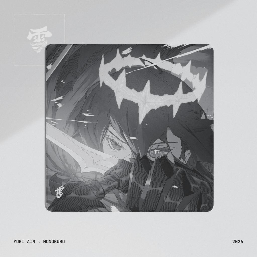 [PO] Yuki Aim Monokuro Cloth Limited Edition Poron Base Gaming Mousepad (hybrid-Control)