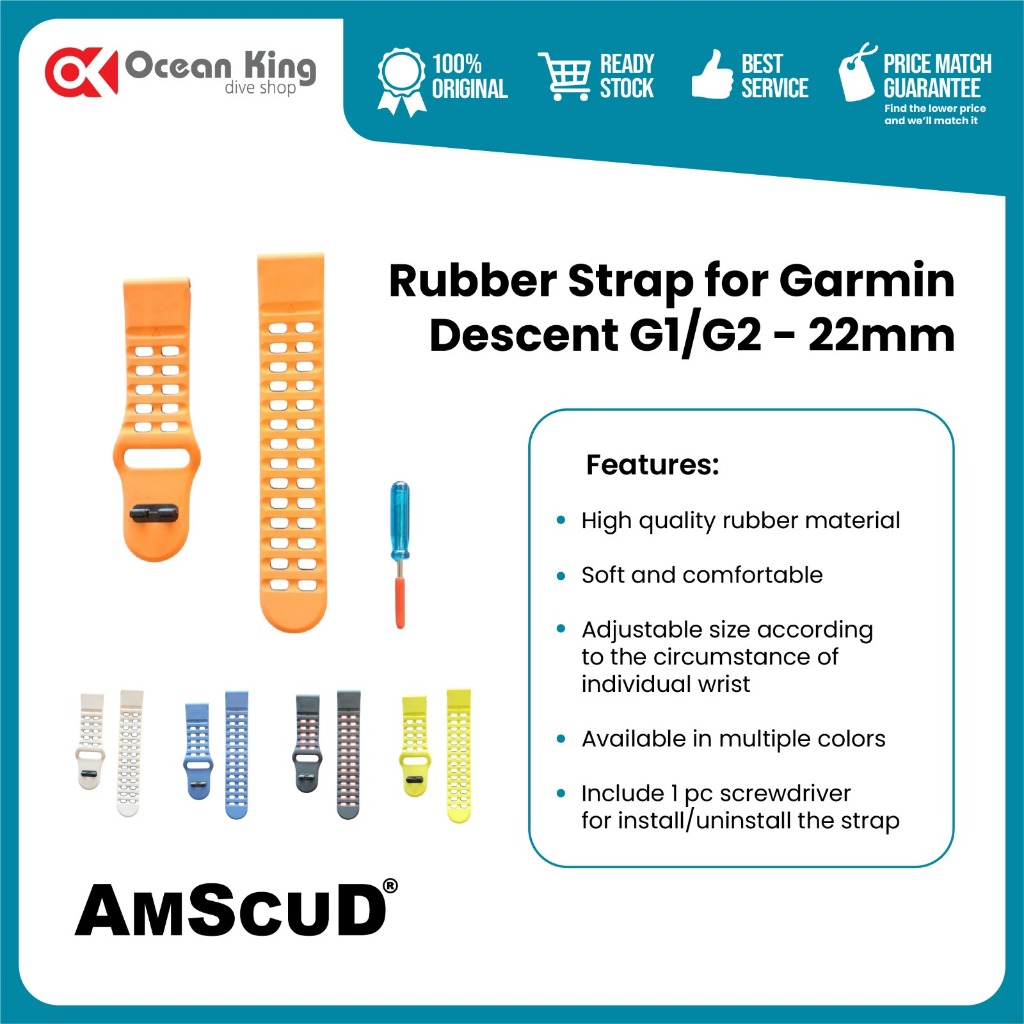 สายยาง 22MM สําหรับ Garmin Descent G1/G2