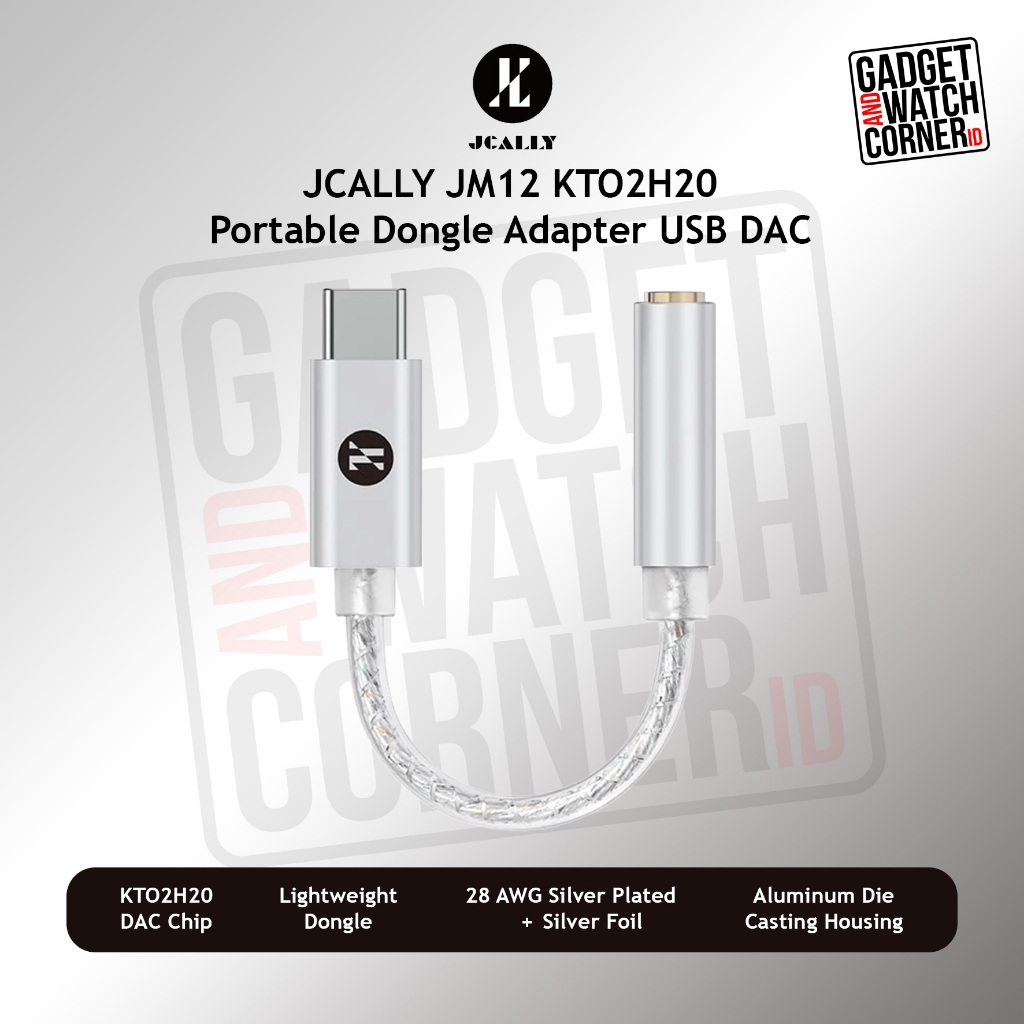 JCALLY JM12 KTO2H20 อะแดปเตอร์ดองเกิลแบบพกพา USB DAC / AMP