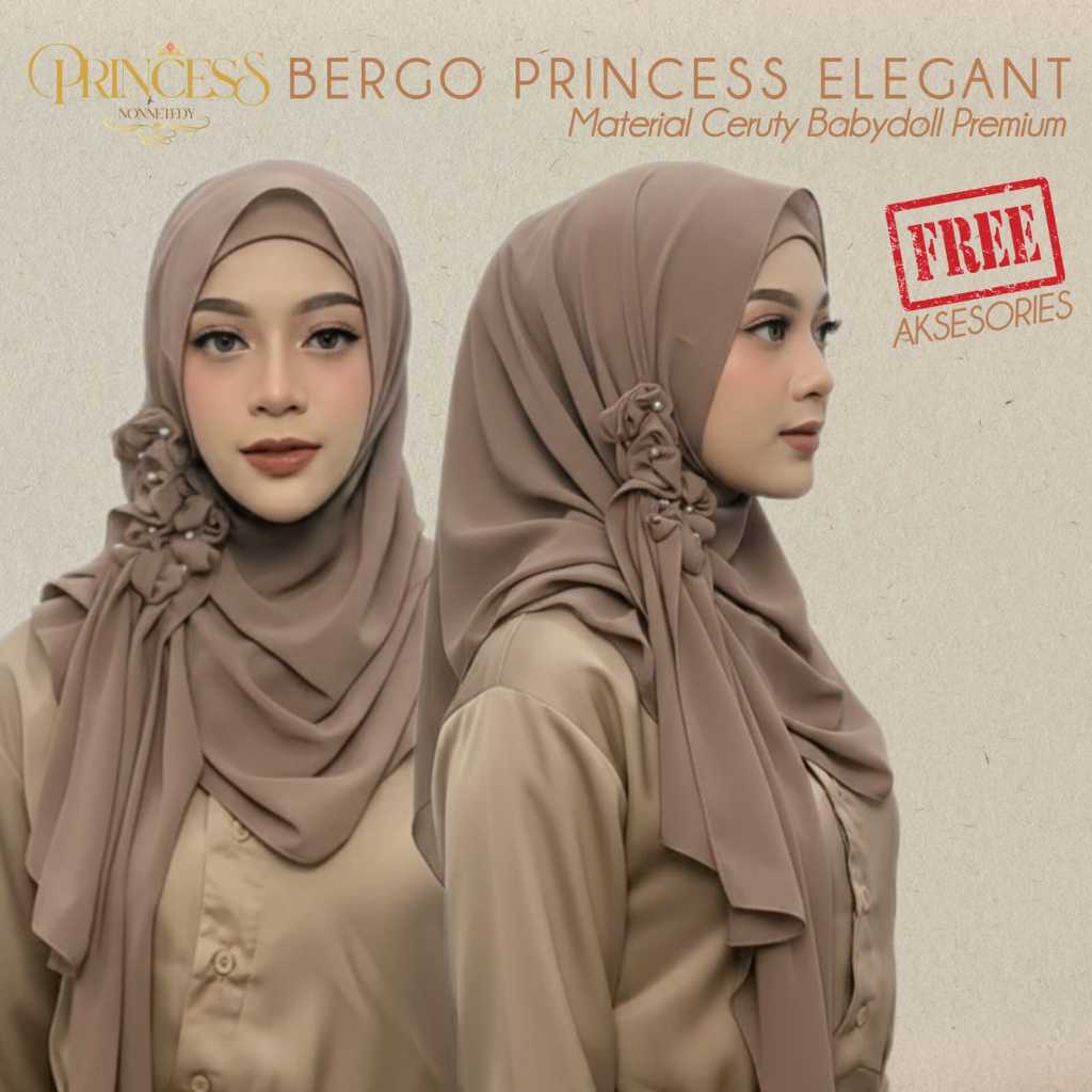 NONNETEDY - Bergo Princess Elegant Instant Hijab - วัสดุ Ceruty Babydoll