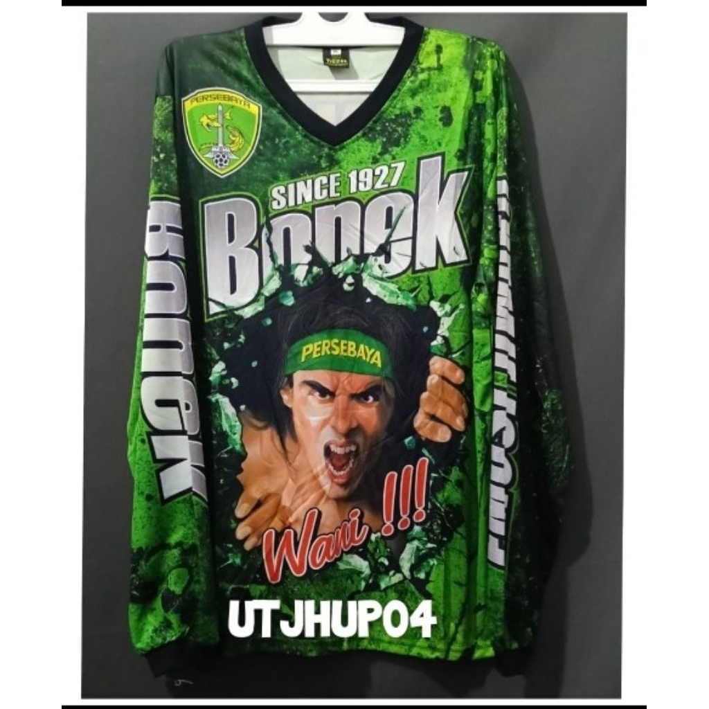 PERSEBAYA BONEX PRINTING PREMIUM JERSEY FOOTBALL SHIRT LONG SLEEVE ADULT OVERSIZE BB 60-85 KG