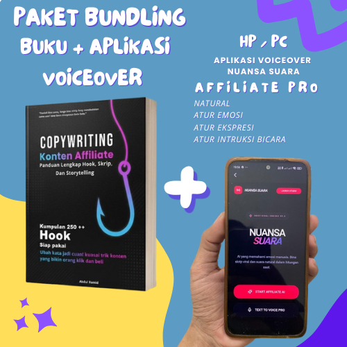 BUNDLE COMPLETE Affiliate เนื้อหา Copywriting Book 250++ Hook & Script + Bonus Voice Over AI Applica