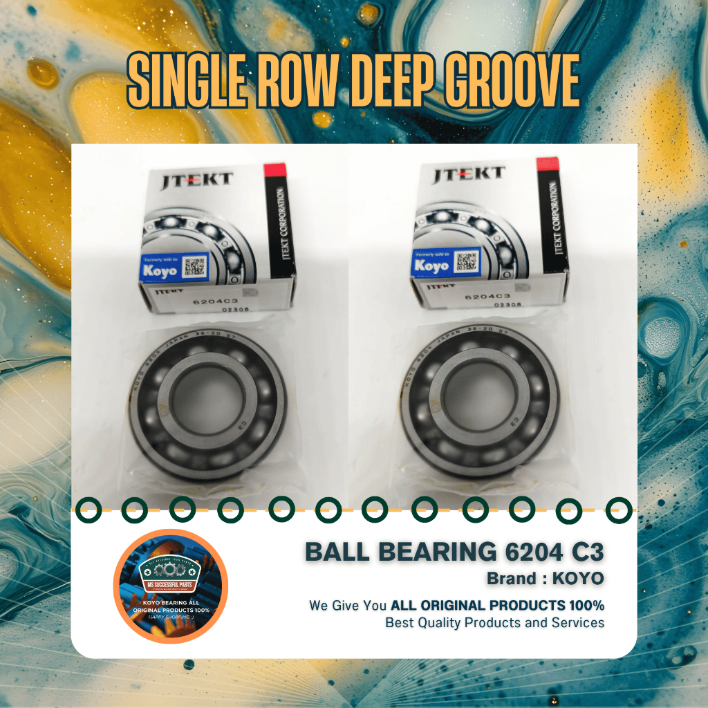 MOTORCYCLE CRANK AXLE BEARING 6204 C3 KOYO ORIGINAL JAPAN 6204C3