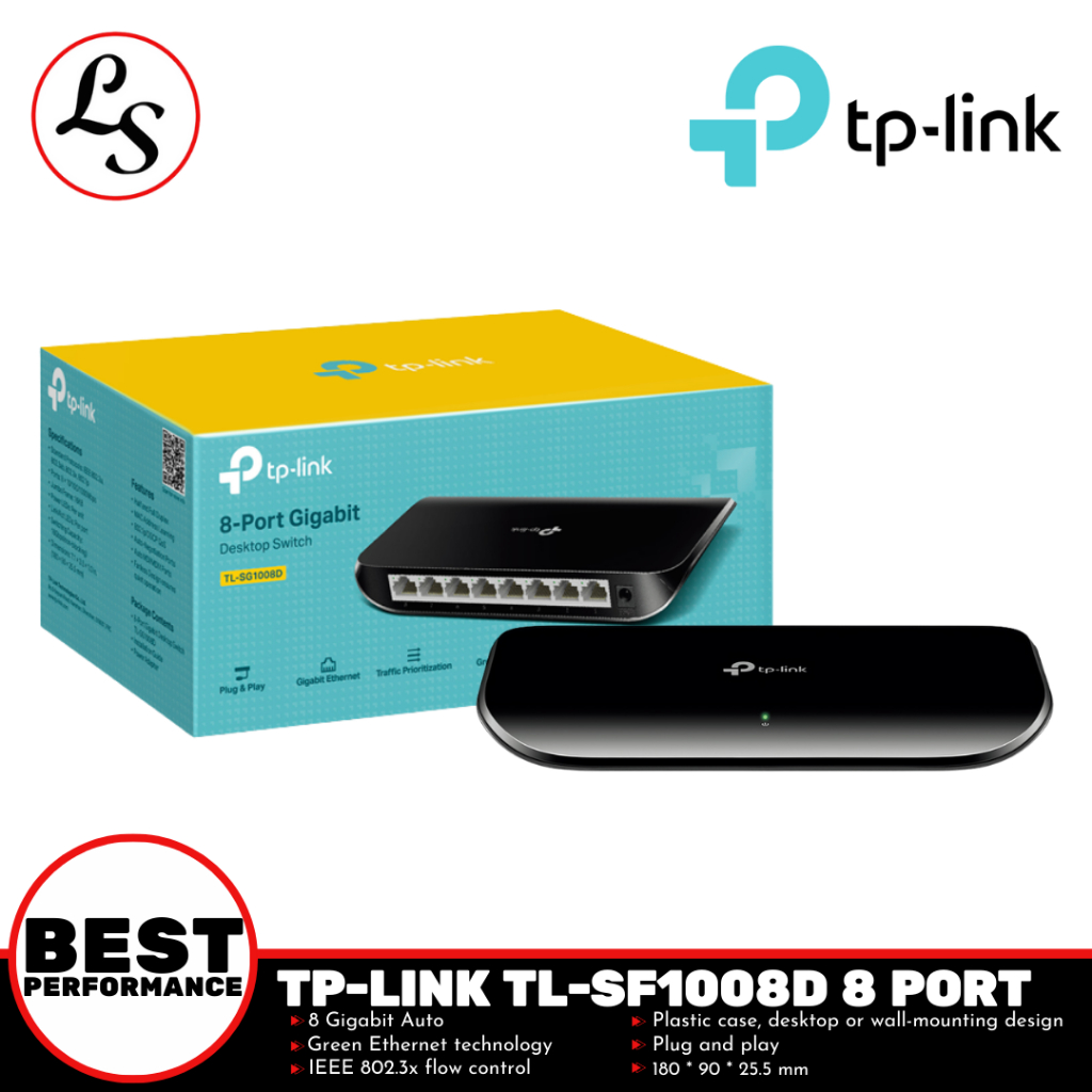 TP-LINK ETHERNET HUB TL-SG1008D / TL SG1008D 8 พอร์ต Gigabit Switch ยกเว้นอัตโนมัติ